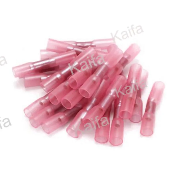 

100PCS BHT1.25 Heat Shrinkable Butt Waterproof Connector Splice Butt Heat Shrink Tube Joint and Connectors,22-16AWG 0.5-1.5mm