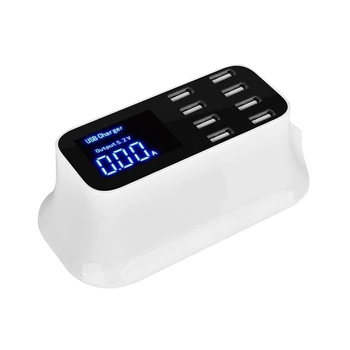 

Charging Stations Fast Charger 8 Port USB Hub LCD Screen For Mobile Phone Travel DJA99