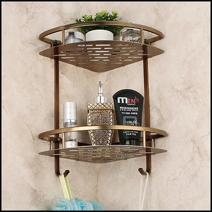 Accesorios de baño de pared tipo Dual estantes Tier baño de pared de