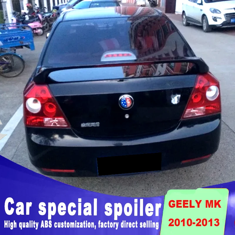 

2010 2011 2012 2013 FOR GEELY MK rear trunk roof wing spoiler by high quality stpp light ABS primer or DIY color spoiler MK