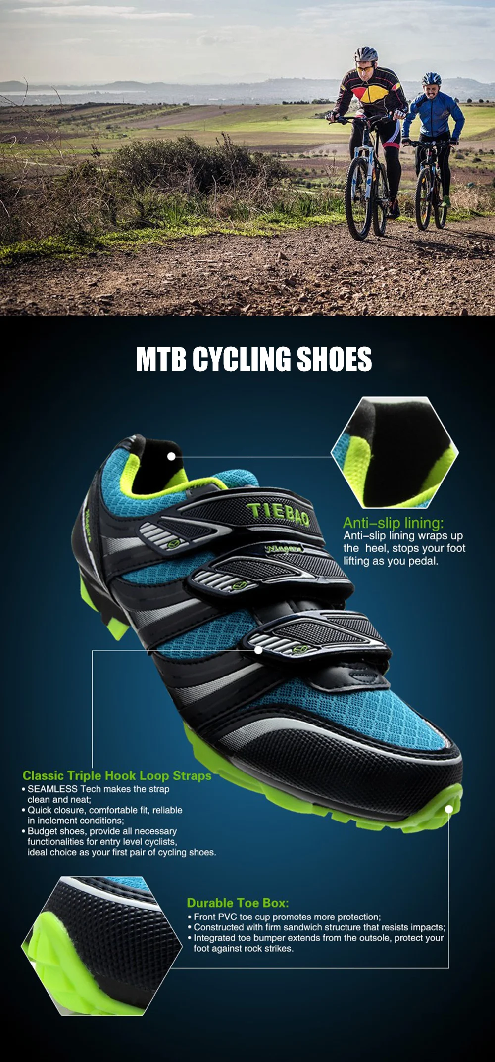 Tiebao Cycling Shoes Men sapatilha ciclismo mtb sneakers women Mountain Bike zapatillas deportivas mujer Bicycle Shoes