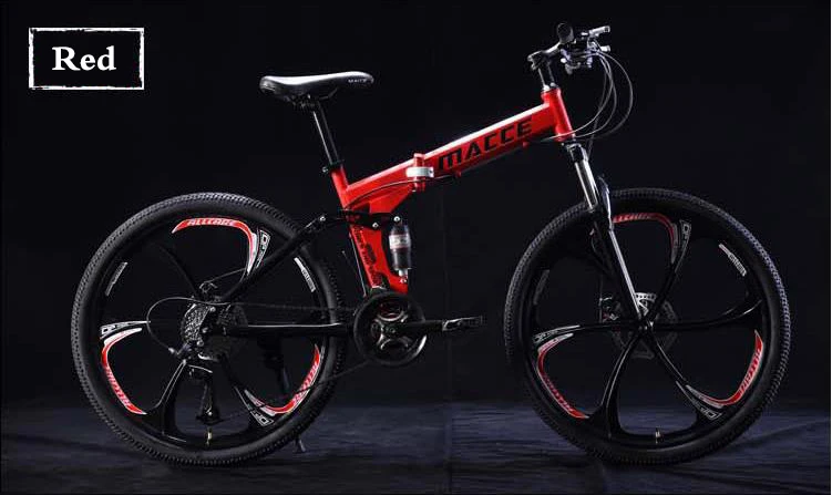 

26inch 6 knife wheel folding mountain bike 24 speed Two-disc brake bicycle 26inch 6 knife wheel folding mountain bike