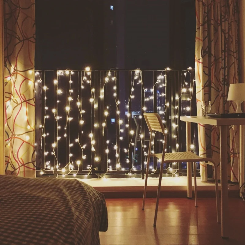 

Romantic Warm White Curtain string lights christmas new year decoration led lights Wedding Party Indoor Decor 10M/30M/50M/100M