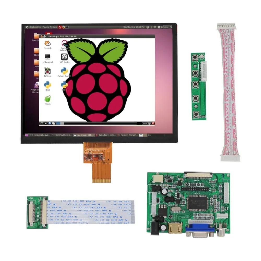 Плата управления для Lattepanda Raspberry Pi Orange 8 дюймов 1024*768 ЖК дисплей HDMI/VGA/AV плата