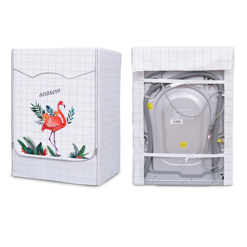 SRYSJS Flower Pattern Oxford Cloth Full-automatic Roller Washing Machine Washer and Dryer Cover Waterproof Sun-resistant Cover