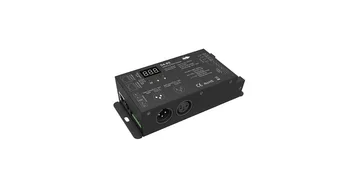 

D4-XE 4CH PWM constant voltage CV DMX512 RDM LED decoder controller with digital display XLR3 RJ45 DC12V 24V 36V input 8A*4CH