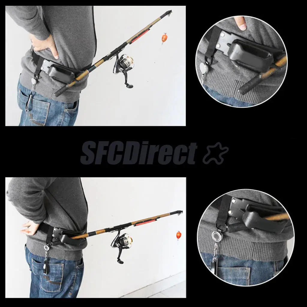 

Boat Sea Fishing Tackle Stand Up Fighting Belt Adjustable Harness Rod Holder Gimbal -2 Ways to Hold