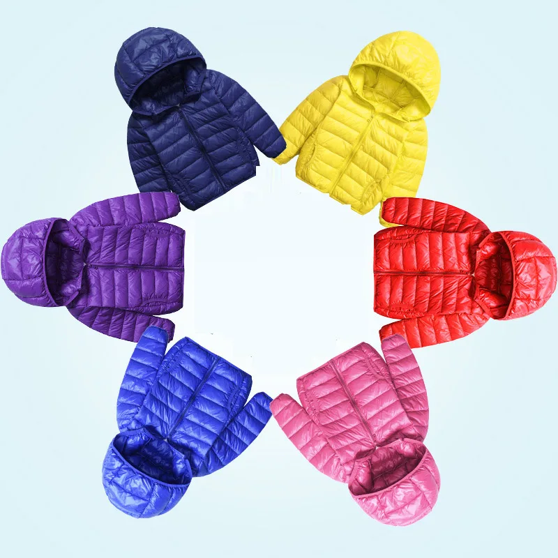 

2018 Children's Winter Light Jackets Kids White Duck Down Coat Baby Jacket For Girls Parka Outerwear Hooded Boys Coat Outfit M47