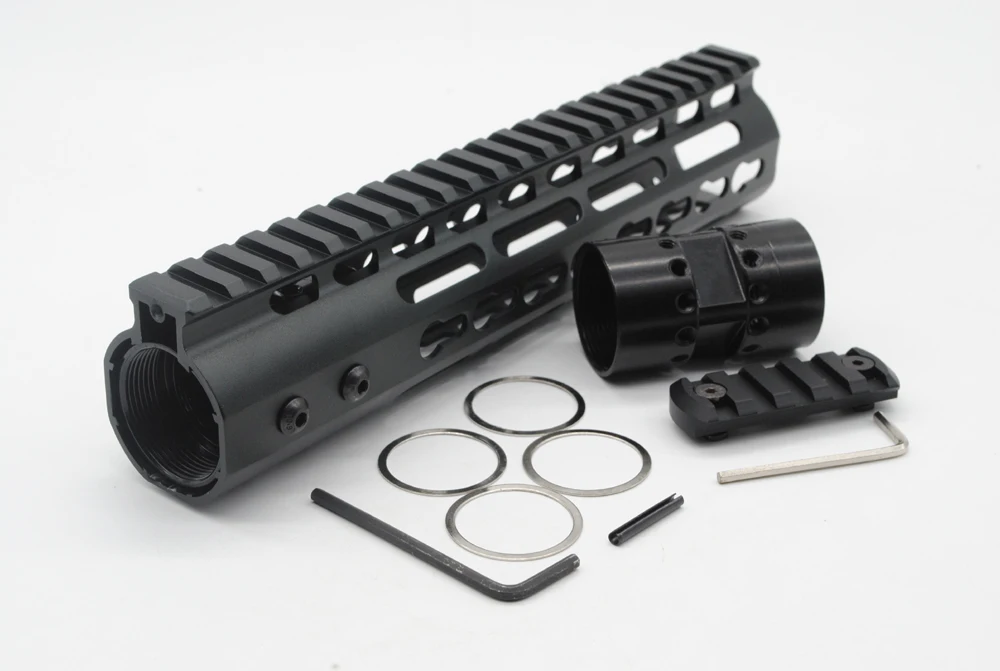 

TriRock 9'' Ultralight Free Float KeyMod Handguard Rail Mout Steel Barrel Nut+QD Sling Swivel+5 Slot Picatinny Rail Section