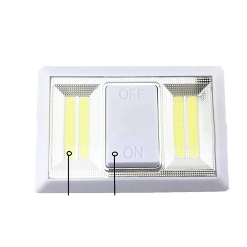 

1xLED 4COB Wall Switch Light Wireless Battery Operated Closet Cabinet Night Lamp