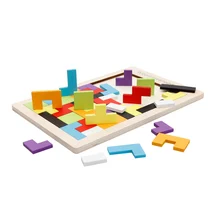 Chanycore ребенок учится Развивающие деревянные Игрушечные лошадки головоломки доска тетрис соответствующие просвещения детей Подарки 4043