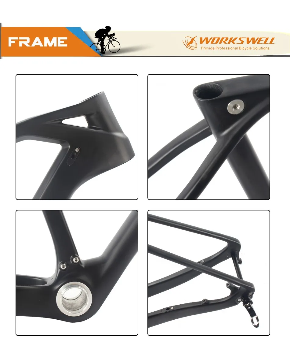 Perfect Best selling high quality frame 100% carbon Taiwan carbon frame with clamp headset quick release 3