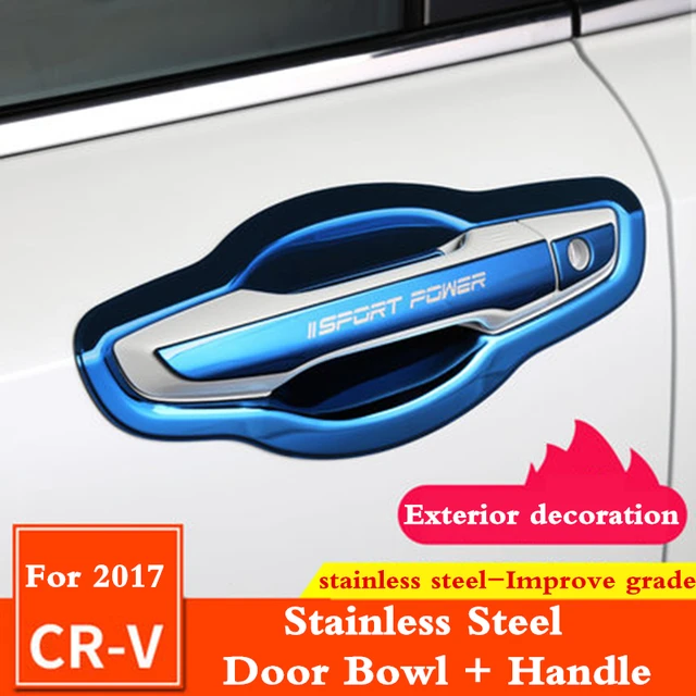 For Honda CRV CR-V 2017 2018 Stainless steel exterior door bowl cover handle Sticker protection cover external modification
