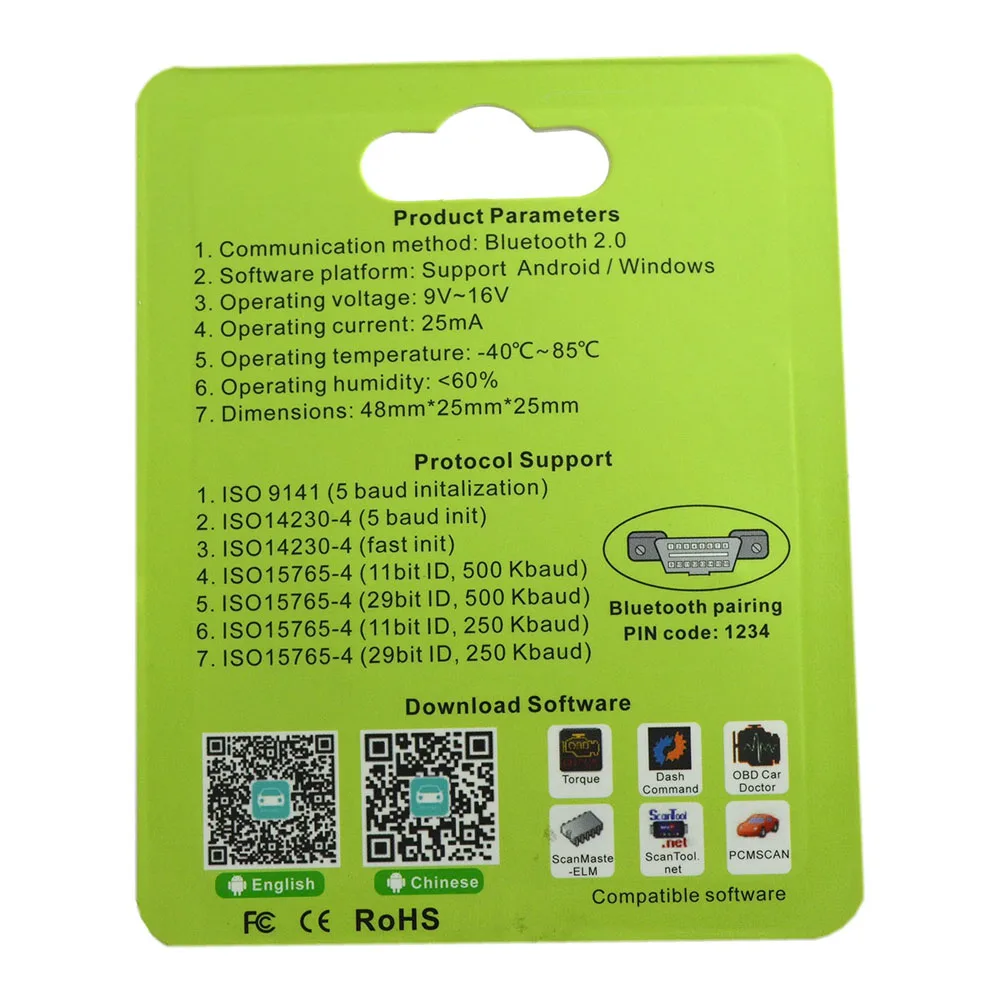 Супер Мини OBD2 ELM 327 V2.1 Bluetooth 2 0 Android/Windows автомобильный диагностический инструмент