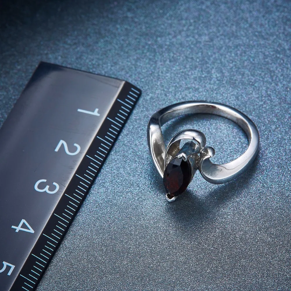 Hutang 1.2Ct Mystery Black Garnet кольца твердые 925 пробы Серебряное кольцо натуральный драгоценный камень огранки маркизы хорошее ювелирное изделие для женщин подарок