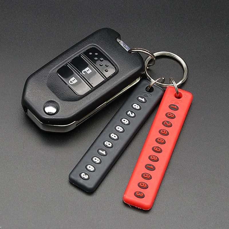

1 Set Anti-lost Phone Number Plate Car Keychain Vehicle Phone Number Card for Keyring Key Chain Car Ornament Car Accessories
