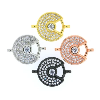 

10pcs Fashion Cubic Zirconia Charm Connector For Necklace Pave Micrro Cz Evil Eyes Connecto For Jewelry Making Diy Jewelry