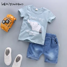 Комплекты одежды для мальчиков младенцев летняя детская одежда детская футболка с принтом Штаны комплект из 2 предметов для малышей, одежда с героями мультфильмов для маленьких мальчиков Спортивная одежда Для детей 1, 2, 3, 4 лет