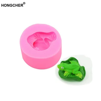

New lotus leaf small frog fondant silicone mold chocolate mold, cake dessert decoration mold, kitchen baking gadget, candle mold