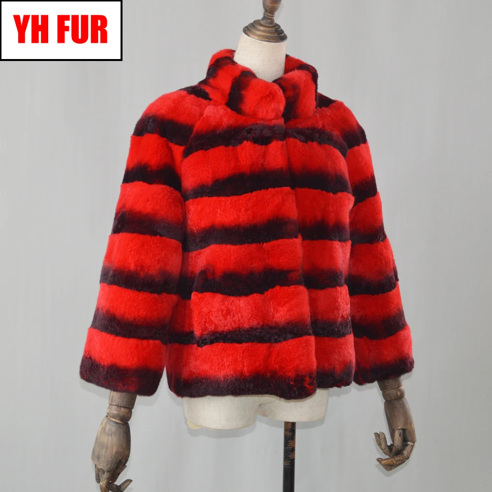 

2019 Quality Autumn Winter Women Real Rex Rabbit Fur Coat Real Rex Rabbit Fur Short Jacket 100% Natural Rex Rabbit Fur Overcoat