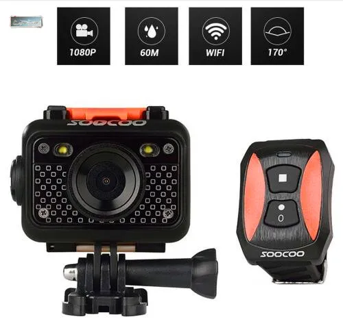 Спортивная Экшн камера SOOCOO S60B Wi Fi с защитой от ударов 60 м водонепроницаемая 1080 P Full