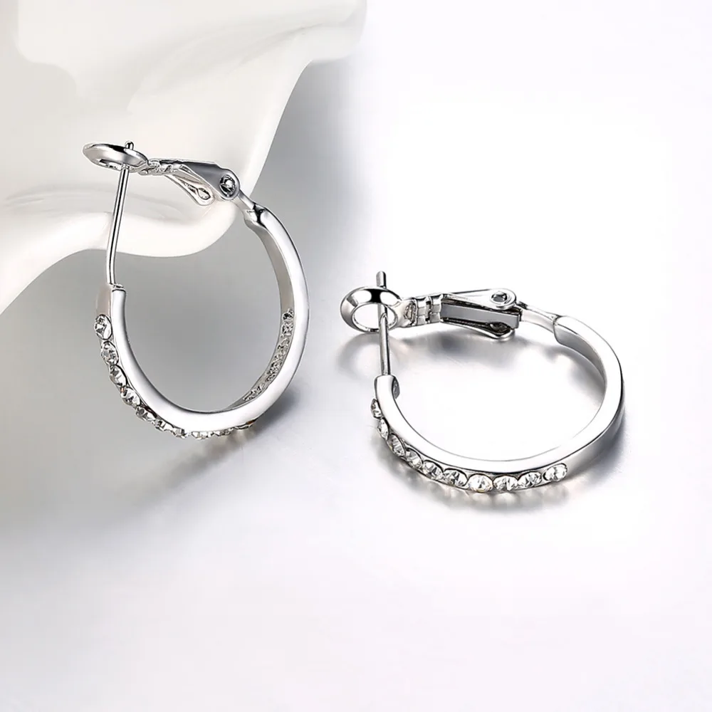 HNSP высококачественные маленькие серьги-кольца для женщин, женские кольца из розового золота, круглые серьги-кольца, ювелирные изделия E389