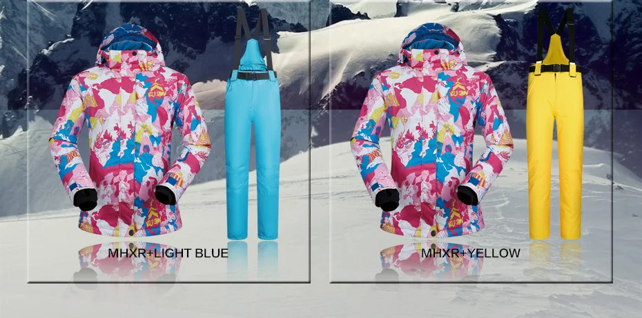 Women Ski Suit Brands New Windproof Waterproof Breathable Warmth Snow Jacket and Pant Winter Sets Skiing and Snowboarding Jacket