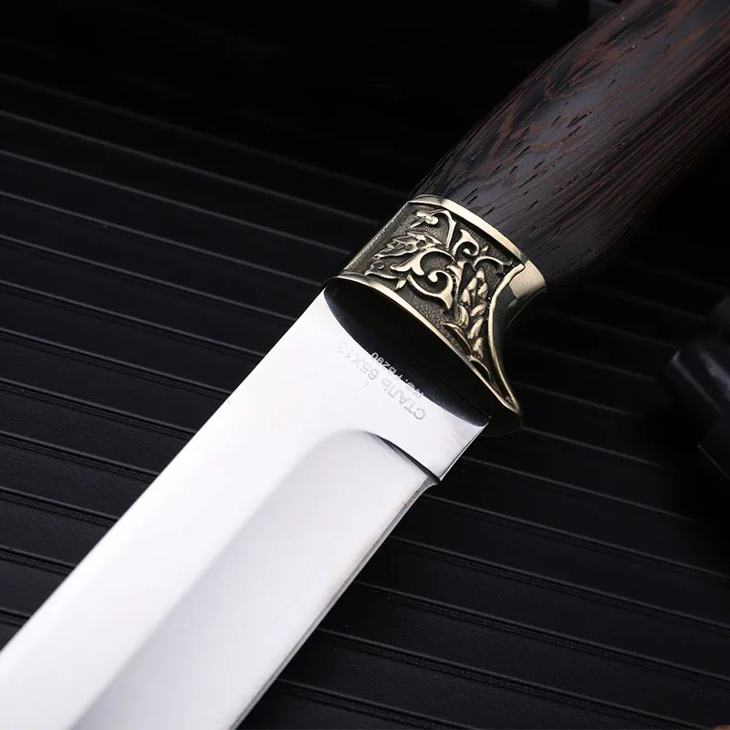 Outdoor self-defense field high hardness saber wilderness survival fruit knife small straight knife folding knife howl