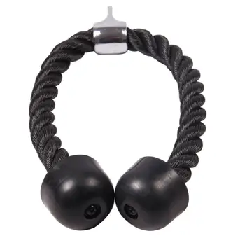 

Commercial gym equipment nylon pull rope black arm resistance bicep rope press pull down cable attachment