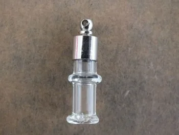 

50Pcs 6mm Bamboo joint galss vial pendant Screw cap rice glass bottle necklace handmade jewelry pendant
