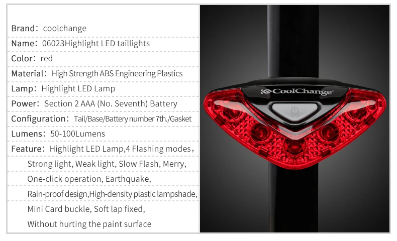 Perfect CoolChange Bicycle Rear Tail light Red LED Flash Lights Cycling Night Safety Warning Lamp Bike Outdoor tail light Accessories 2 Perfect CoolChange Bicycle Rear Tail light Red LED Flash Lights Cycling Night Safety Warning Lamp Bike Outdoor tail light Accessories 2