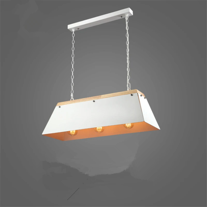 

3Heads Nordic Postmodern Simple Restaurant Chandelier Creative Loft Bar Cafe Livingroom Iron Wood Decoration Lamp Free Shipping