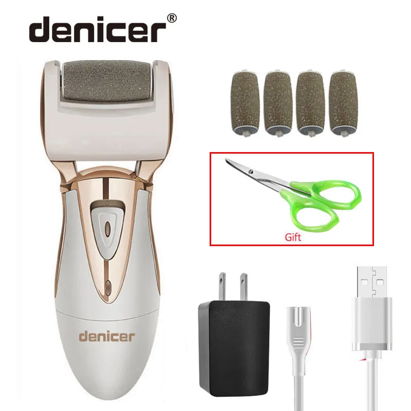 Denicer педикюра продукт перезаряжаемый аппарат для удаления каллусов педикюр файл Уход за ногами инструмент Sholl файл для ног 5 роликовая головка