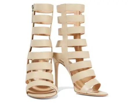 

Hot selling!Woman off white open toe high heel cool boots Ladies belt super high thin heel sandals Dress shoes SIZE34-43
