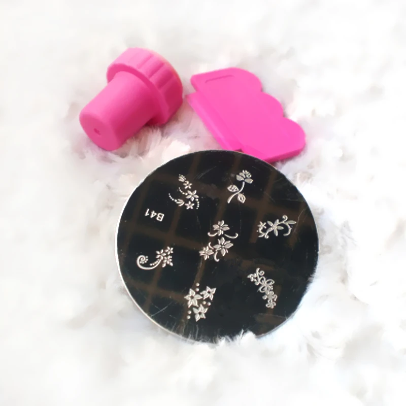 Новый салон Nail Art Шаблоны Экспресс Штамповка Набор Комплект DIY 1 пластины + 1stamper