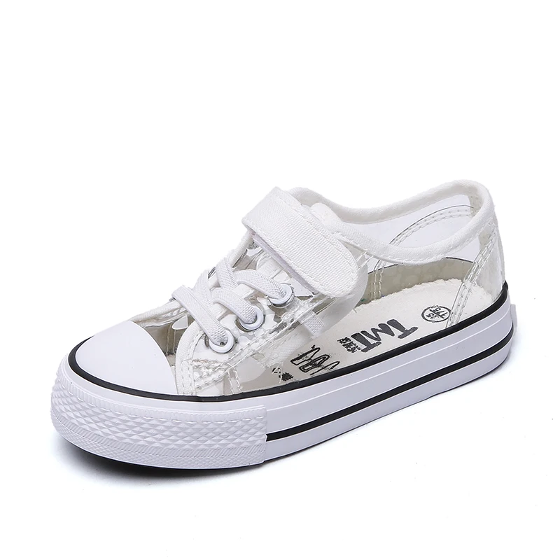 

VOOQIANG Boys Sock Shoes Spring Sneakers Pu Leather Toddler Kids Loafers Moccasins Solid Anti-slip Children Transparent PVC Shoe