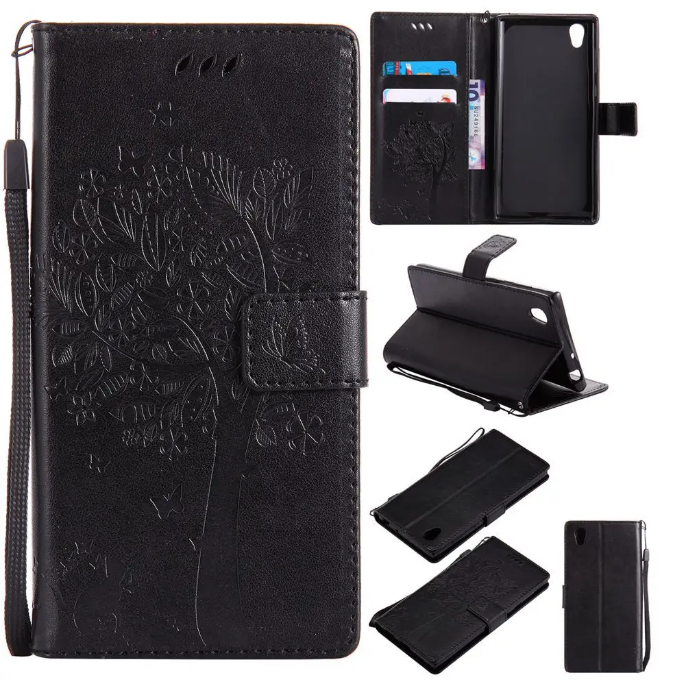 

MuTouNiao Black Leather Flip Case Cover For Sony Xperia C5 E4 E5 E6 L1 L2 M2 M4 M5 Z3 Z4 Z5 XZ Compact Premium