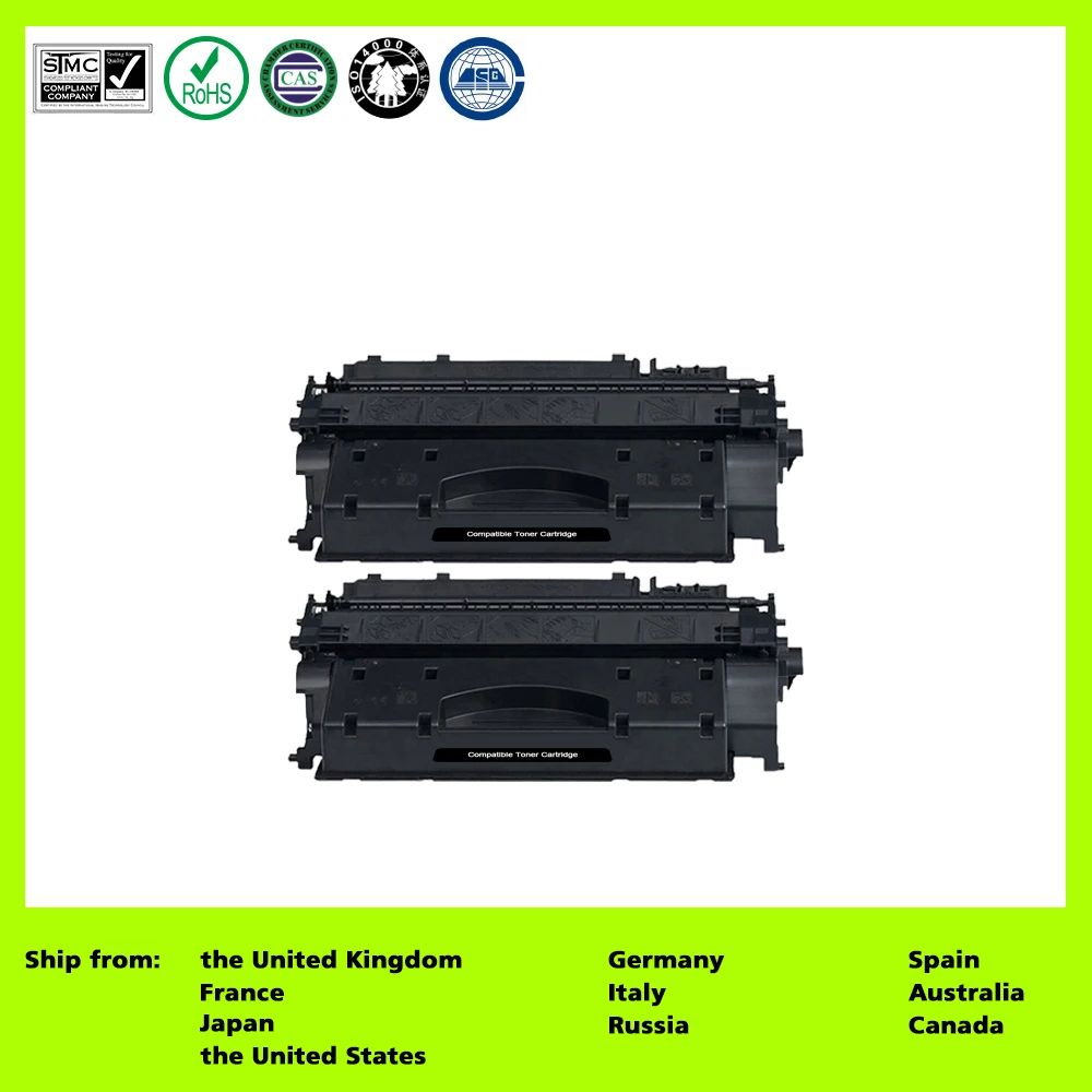 Compatible for 05A CE505A CE505 505A (2 Pack Black) Toner Cartridge for HP P2030/2035/2035n 