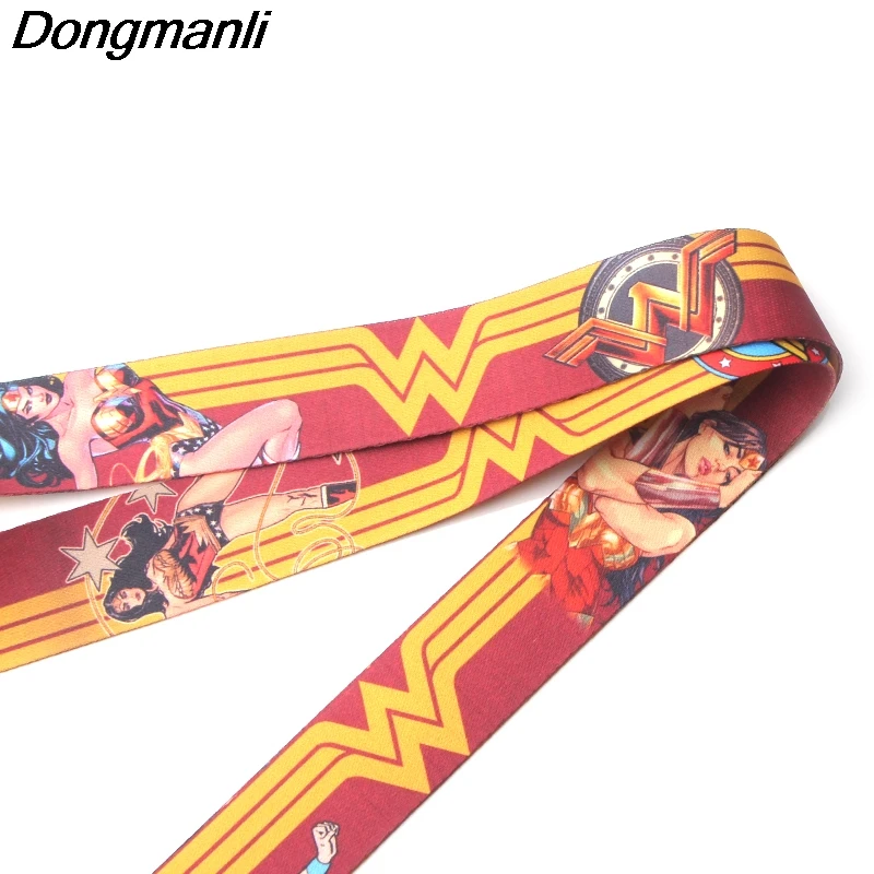 P3378 Dongmanli Wonder Woman брелок для ключей, держатель для Id значка, держатель для ID карты, для спортзала, для мобильного телефона, USB, держатель для значка, ключевой ремень