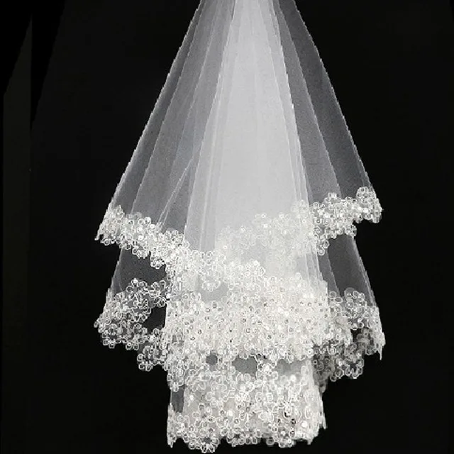 

bridal veil Short One Layer Sequin Wedding Veil For Bride 2019 Bride Veils