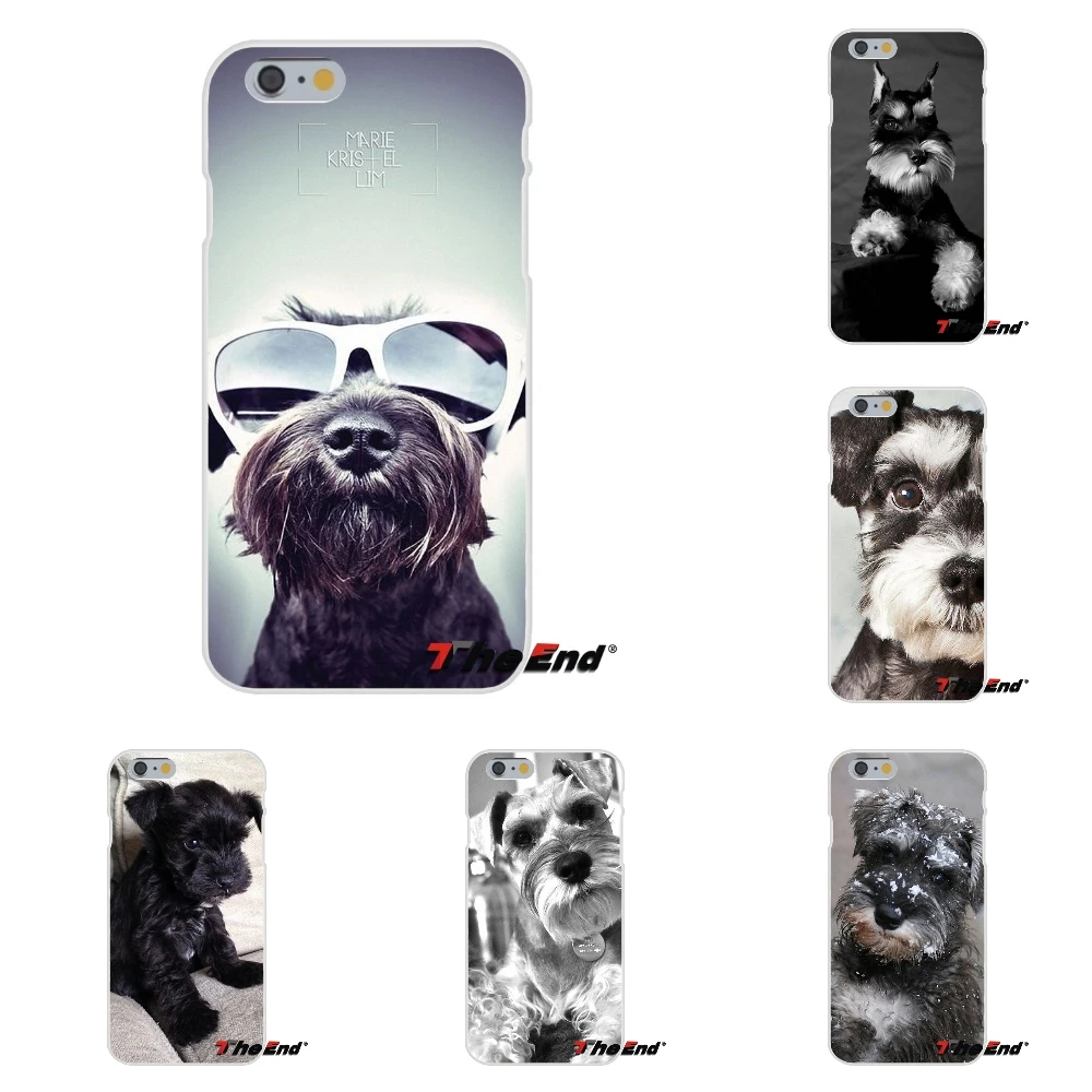 

For iPhone X 4 4S 5 5S 5C SE 6 6S 7 8 Plus Galaxy Grand Core Prime Alpha Silicone Soft Phone Case Cute Miniature Schnauzer Puppy