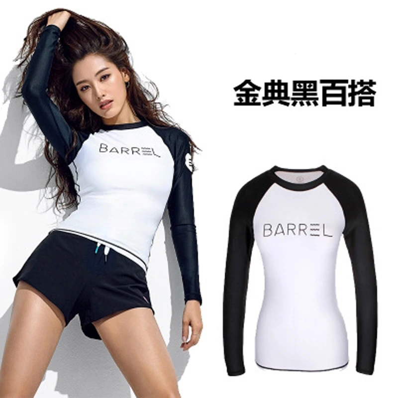 

Swimsuit Female Rash Guard For Women Swimwear Bikini Surf Surfing Suit Sport Korea New 2019 Long Sleeve Striped Modal Sierra