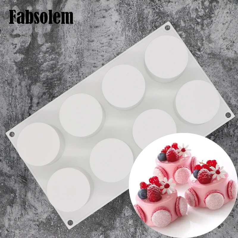 8 Round cylinder shape silicone cake moulds italy style dessert molds