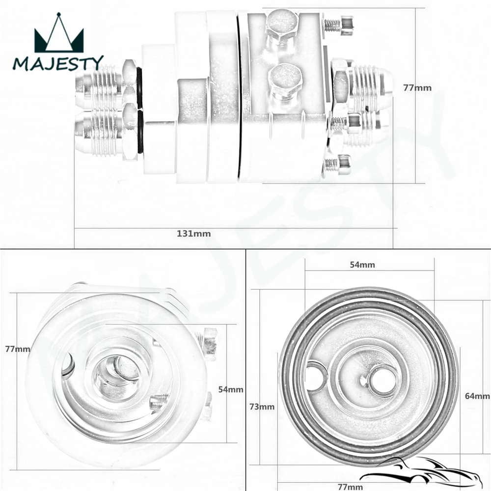 Адаптер масляного фильтра 10 AN для перемещения + фитинг 3/4 дюйма X16UNF / M20x1.5 комплект