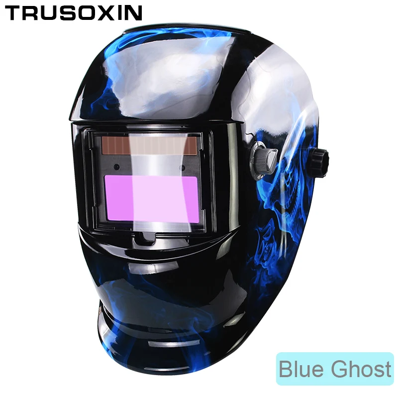 Домино Солнечная Автоматическая темная/затенение Grind/полировка TIG MIG MMA дуговая Сварочная маска/шлем/сварочные очки для сварщика - Цвет: Blue Ghost