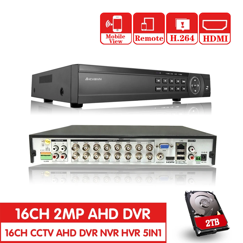 16 canais ahd dvr 1080 p dvr 16ch ahd AHD H 1920*1080 2.0mp cctv