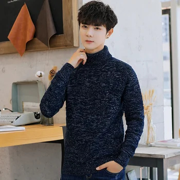 

Mens Sweaters Turtleneck 2019 Pullovers Sweaters Autumn Winter Long Sleeve For Sweater Men 100% Cotton Sweaters Casual Man
