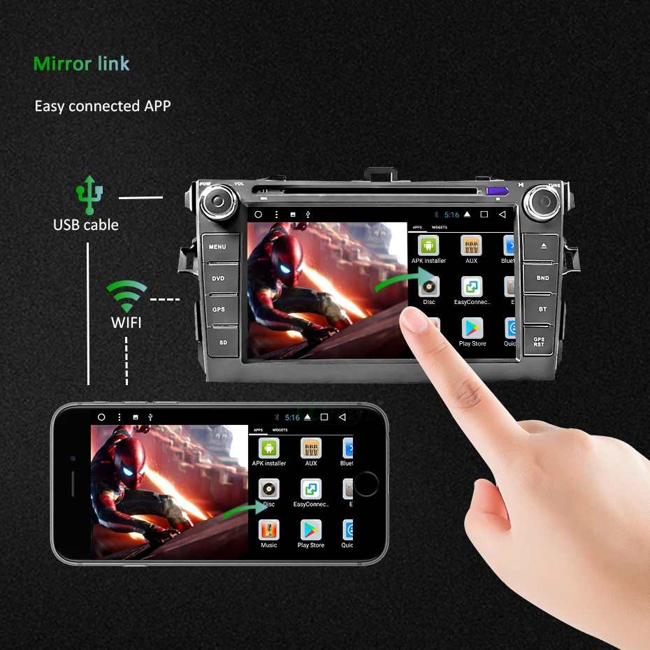 Flash Deal DSP IPS 4G 64G Android 9.0 AV Output 2 DIN DVD PLAYER For Toyota Corolla 2007 2008 2009 2010 2011 GPS Navigation Stereo Radio 24