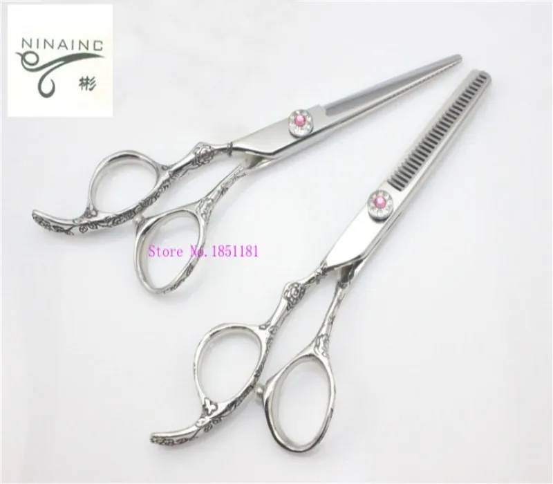 

Professional 5.5 inch "NINAINC" Hair Cutting Scissors made of Japanese Hitachi 440C left handed