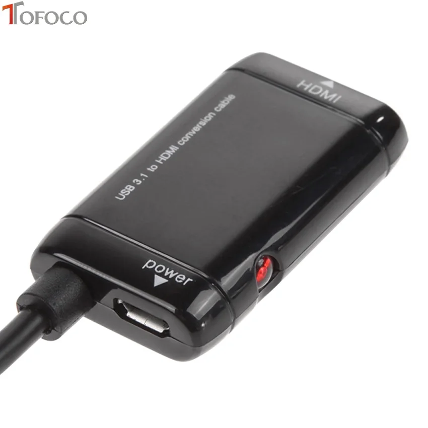 TOFOCO 1 шт. usb type C для hdmi-кабель, адаптер 1080 P адаптер высокой четкости черный для адаптер HDMI VGA